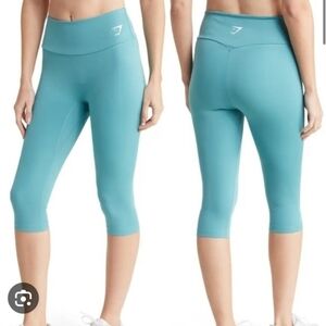 NWT Gymshark‎ crop leggings,15",buttery soft,Teal